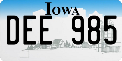 IA license plate DEE985