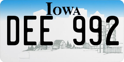 IA license plate DEE992