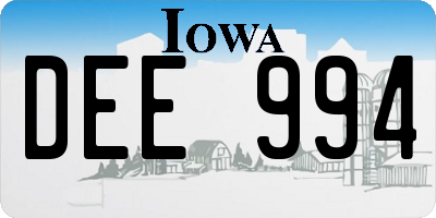 IA license plate DEE994