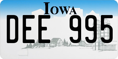 IA license plate DEE995