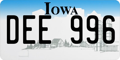 IA license plate DEE996