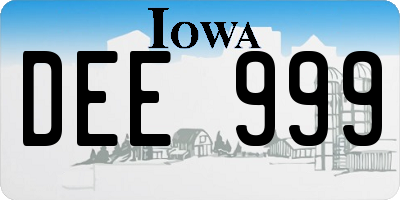 IA license plate DEE999