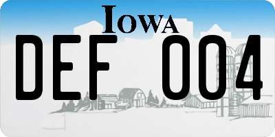 IA license plate DEF004