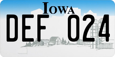 IA license plate DEF024