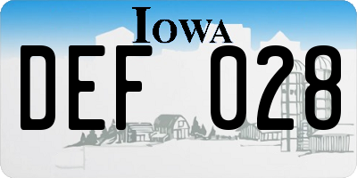 IA license plate DEF028
