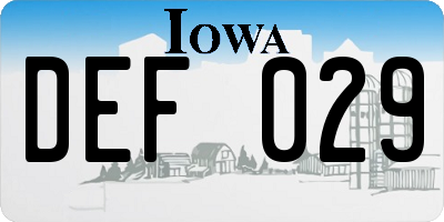 IA license plate DEF029