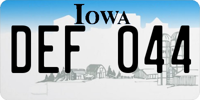 IA license plate DEF044