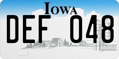 IA license plate DEF048