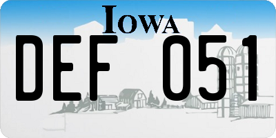 IA license plate DEF051