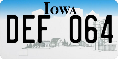 IA license plate DEF064
