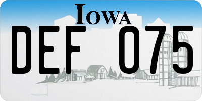 IA license plate DEF075