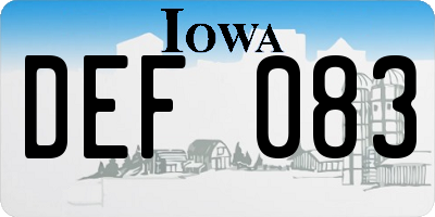 IA license plate DEF083