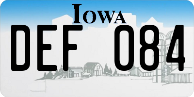IA license plate DEF084