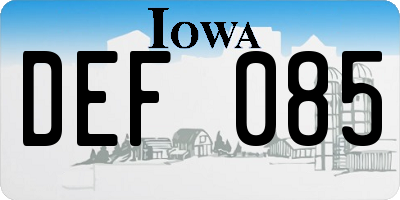 IA license plate DEF085