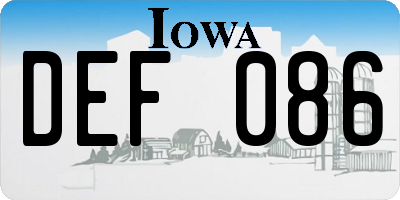 IA license plate DEF086