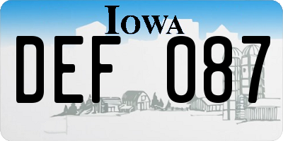 IA license plate DEF087