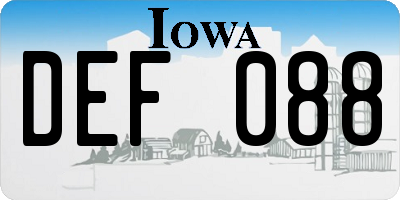IA license plate DEF088