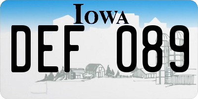 IA license plate DEF089