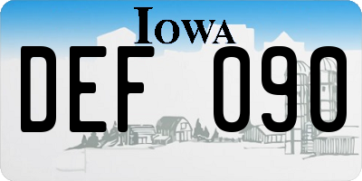 IA license plate DEF090