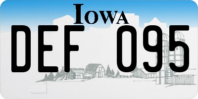 IA license plate DEF095