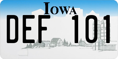 IA license plate DEF101