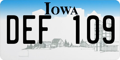 IA license plate DEF109
