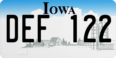 IA license plate DEF122