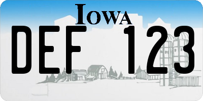 IA license plate DEF123
