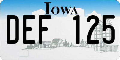 IA license plate DEF125