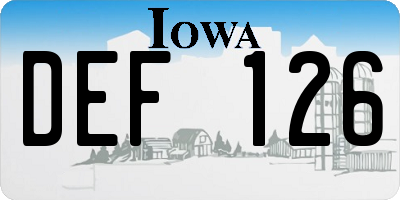 IA license plate DEF126