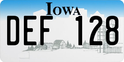 IA license plate DEF128