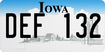 IA license plate DEF132