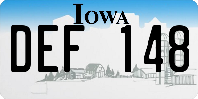 IA license plate DEF148