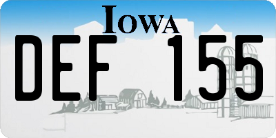 IA license plate DEF155