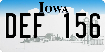 IA license plate DEF156