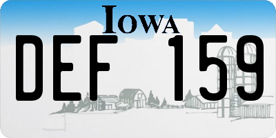 IA license plate DEF159