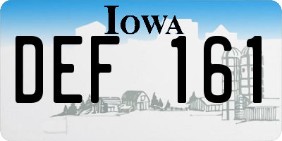 IA license plate DEF161