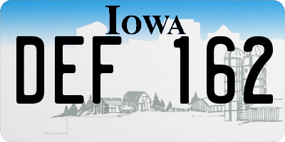 IA license plate DEF162