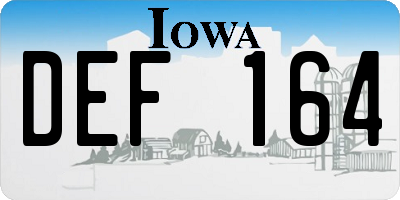 IA license plate DEF164