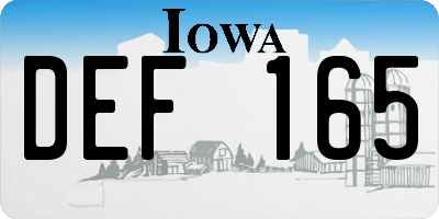 IA license plate DEF165