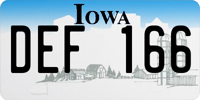 IA license plate DEF166