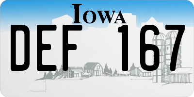 IA license plate DEF167