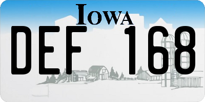IA license plate DEF168