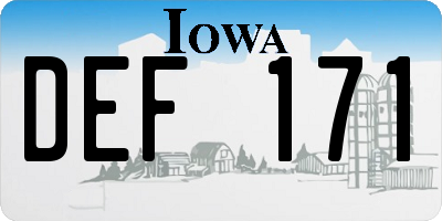 IA license plate DEF171
