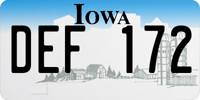 IA license plate DEF172
