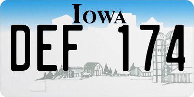 IA license plate DEF174