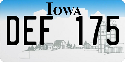 IA license plate DEF175