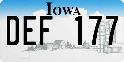 IA license plate DEF177