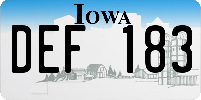 IA license plate DEF183