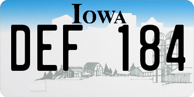 IA license plate DEF184